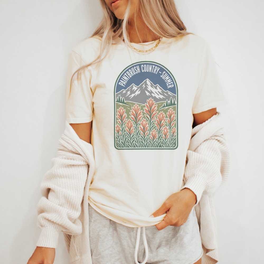 Paintbrush Country Vintage Style Hiking Conifer Forest Tee